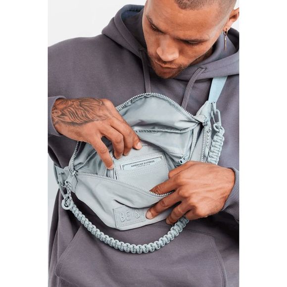 NWT Beis Sport Pack Crossbody Bag in Blue Gray Slate - Picture 3 of 8